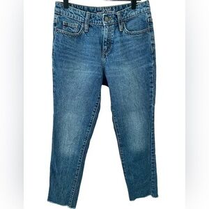 Universal thread women’s raw hem high rise straight leg blue jeans size 00/24R